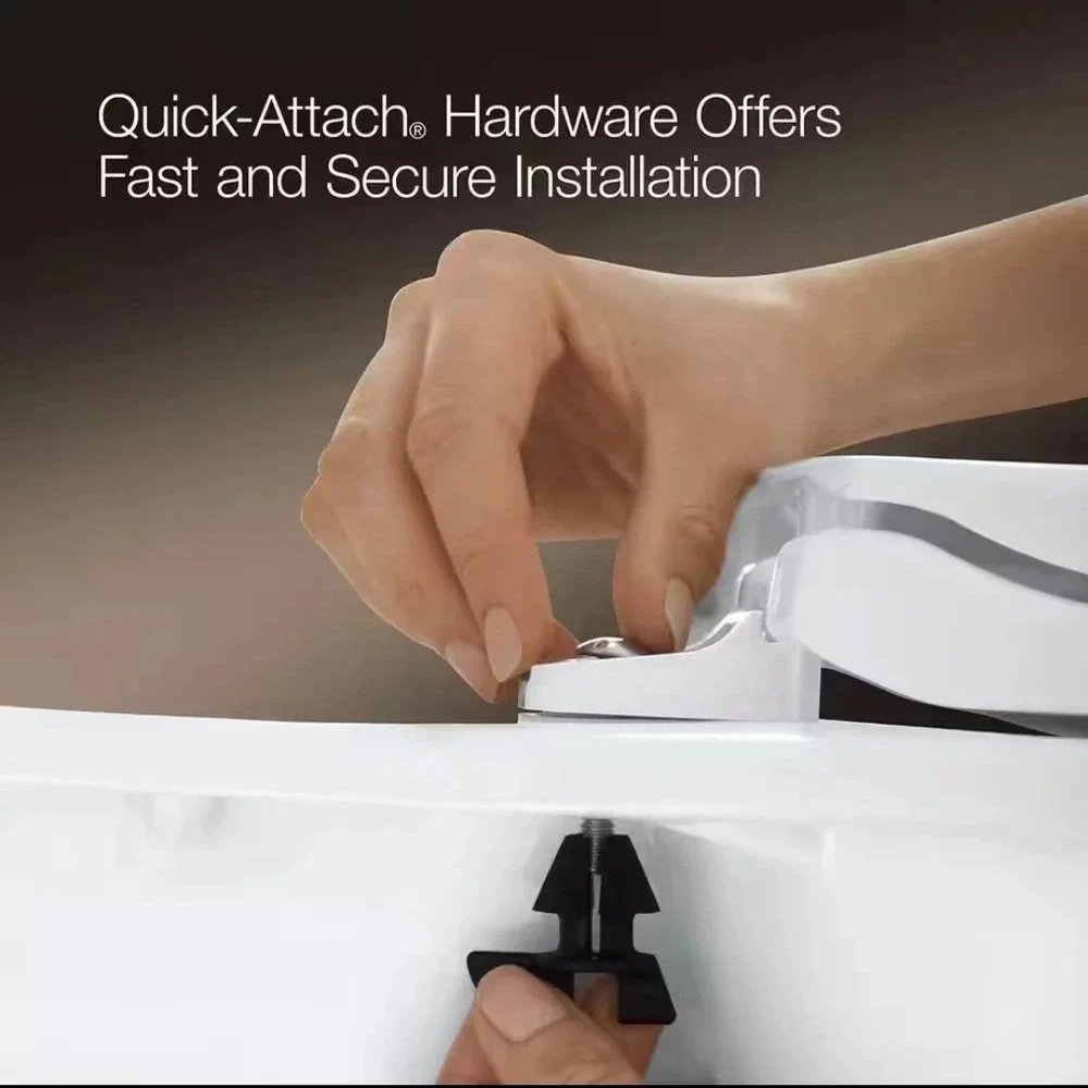 KOHLER 4774-96 Brevia Elongated Toilet Seat with Quick-Release Hinges, Biscuit